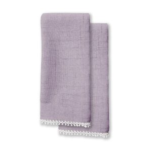 French Perle Violet Dinner Napkins. Set of 2