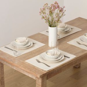 French Perle Natural 13x18 Placemats. Set of 4