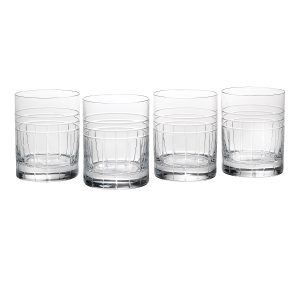 Tempo Crystal Double Old Fashion Glasses. Set of 4