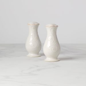 French Perle White Salt & Pepper Set