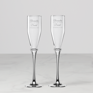 Personalized Devotion Toasting Flute. Set of 2