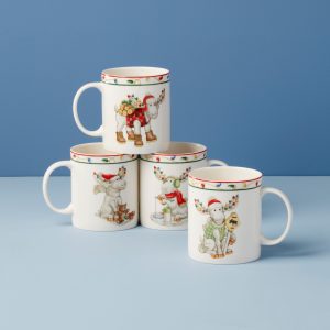 Merry Marcel Moose Mugs. Set of 4