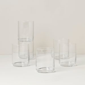Tuscany Classics Stackable Clear Tall Glasses. Set of 6