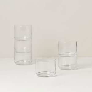 Tuscany Classics Stackable Clear Short Glasses. Set of 6
