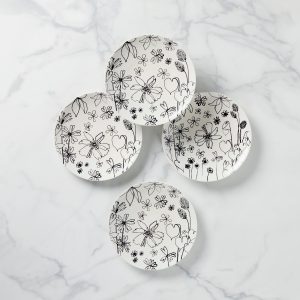 Garden Doodle Accent Plates. Set of 4