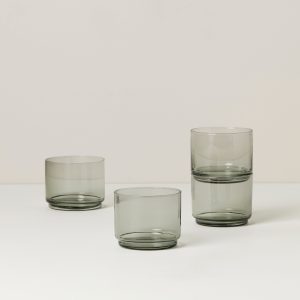 Tuscany Classics Stackable Smoke Short Glasses.  Set of 4