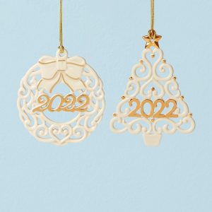 2022 Wreath & Tree Ornaments. Set of 2