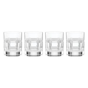 Hudson Crystal Double Old Fashion Glasses. Set of 4