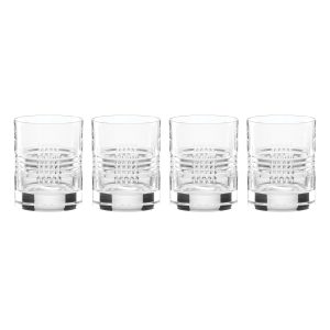 Sloane Crystal Double Old Fashion Glasses. Set of 4
