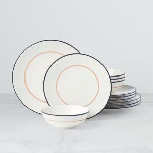 Make It Pop Black & Gold 12-Piece Dinnerware Set