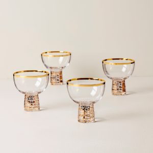 Tuscany Classics Gold Frost Coupe Glasses. Set of 4