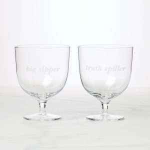 Truth Spiller & Big Sipper Short Glasses. Set of 2