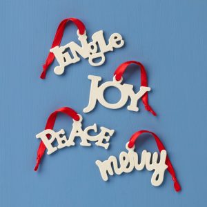 Sentiment Charm Ornaments. Set of 4