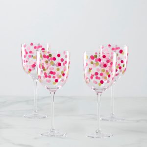 It's Raining Confetti Wine Glasses. Set of 4