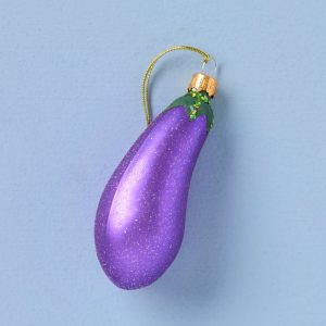Retro Blown Glass Eggplant Ornament