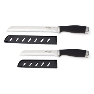 Epicure Bread Knives with Blade Guards. Set of 2
