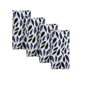 Blue Bay Leaf Dinner Napkins. Set of 4