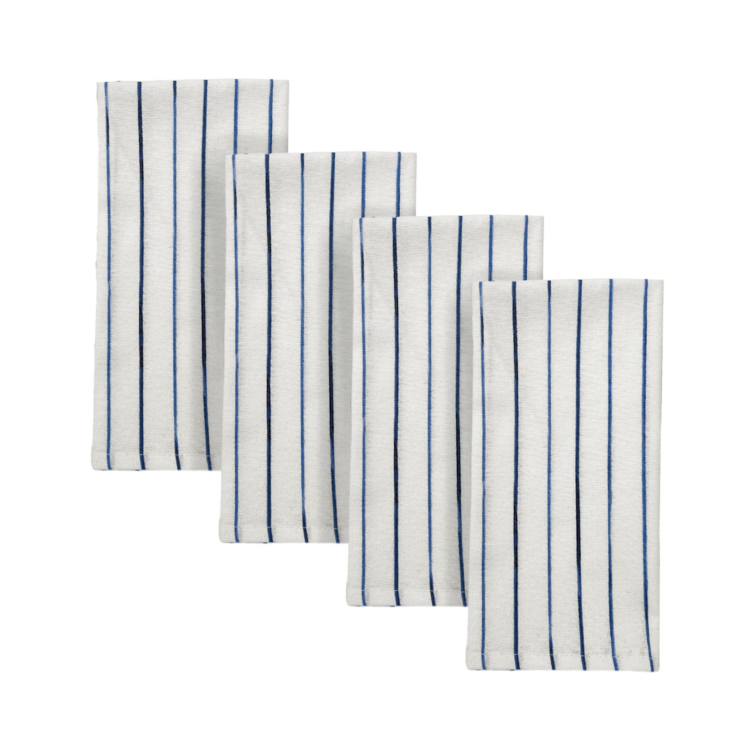 Blue Bay Stripe Dinner Napkins. Set of 4