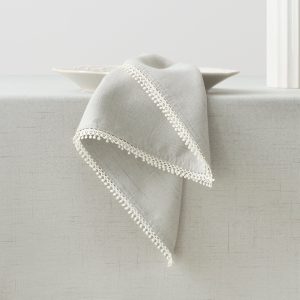 French Perle Solid Dove Grey Dinner Napkins. Set of 4
