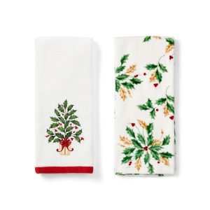 Holiday Tree Kitchen Towels. Set of 2