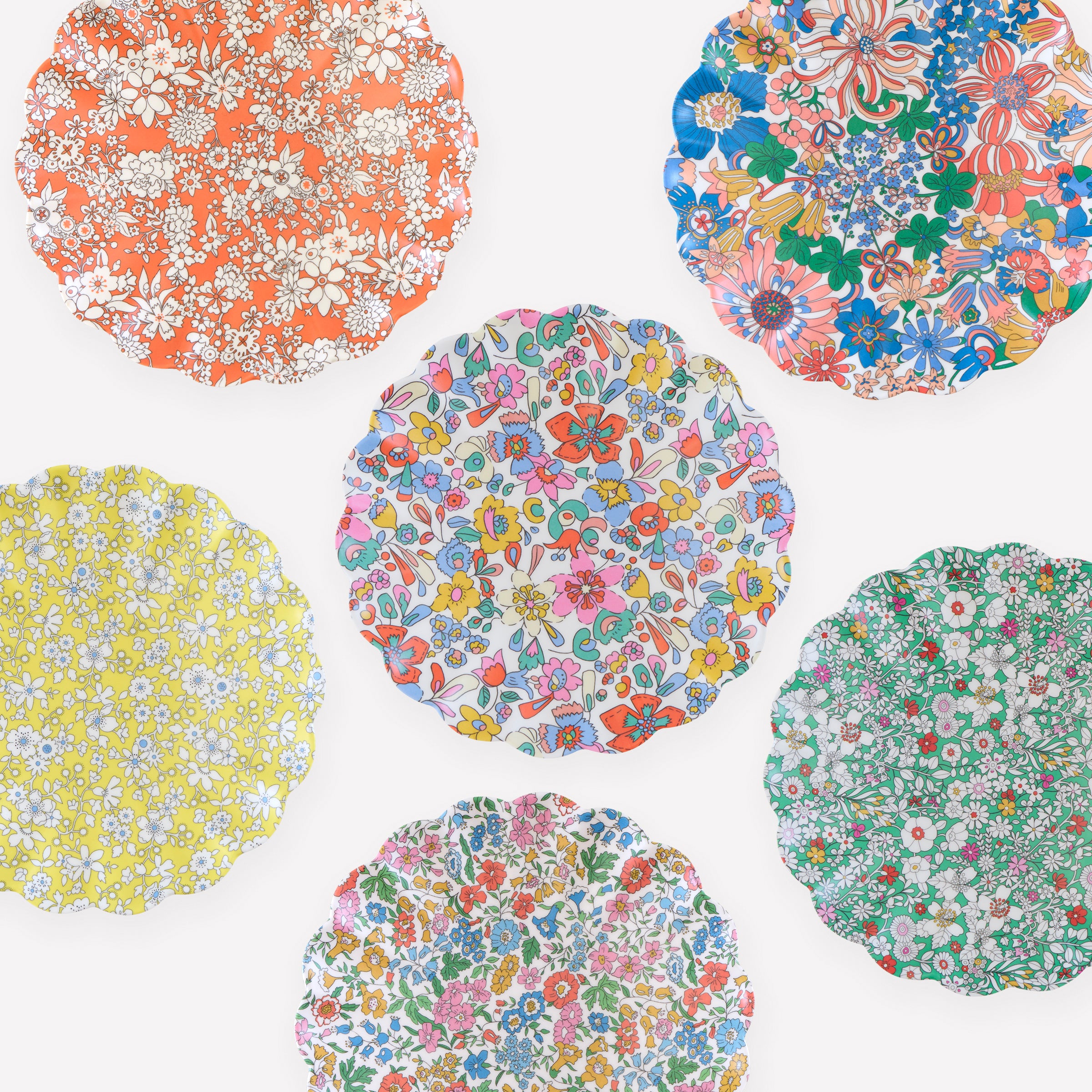 Meri Meri x Liberty Garden Party Small Plates. Set of 6