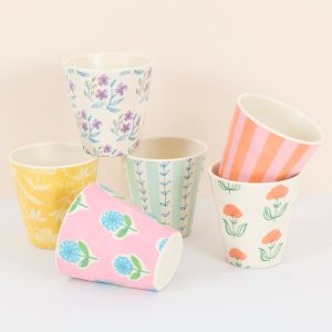Flora Reusable Cups. Set of 6