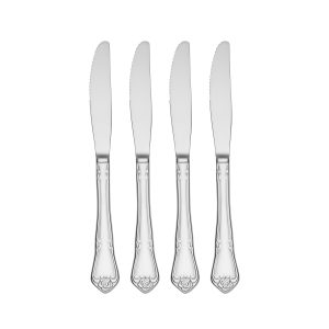 True Rose Everyday Flatware Dinner Knives. Set Of 4
