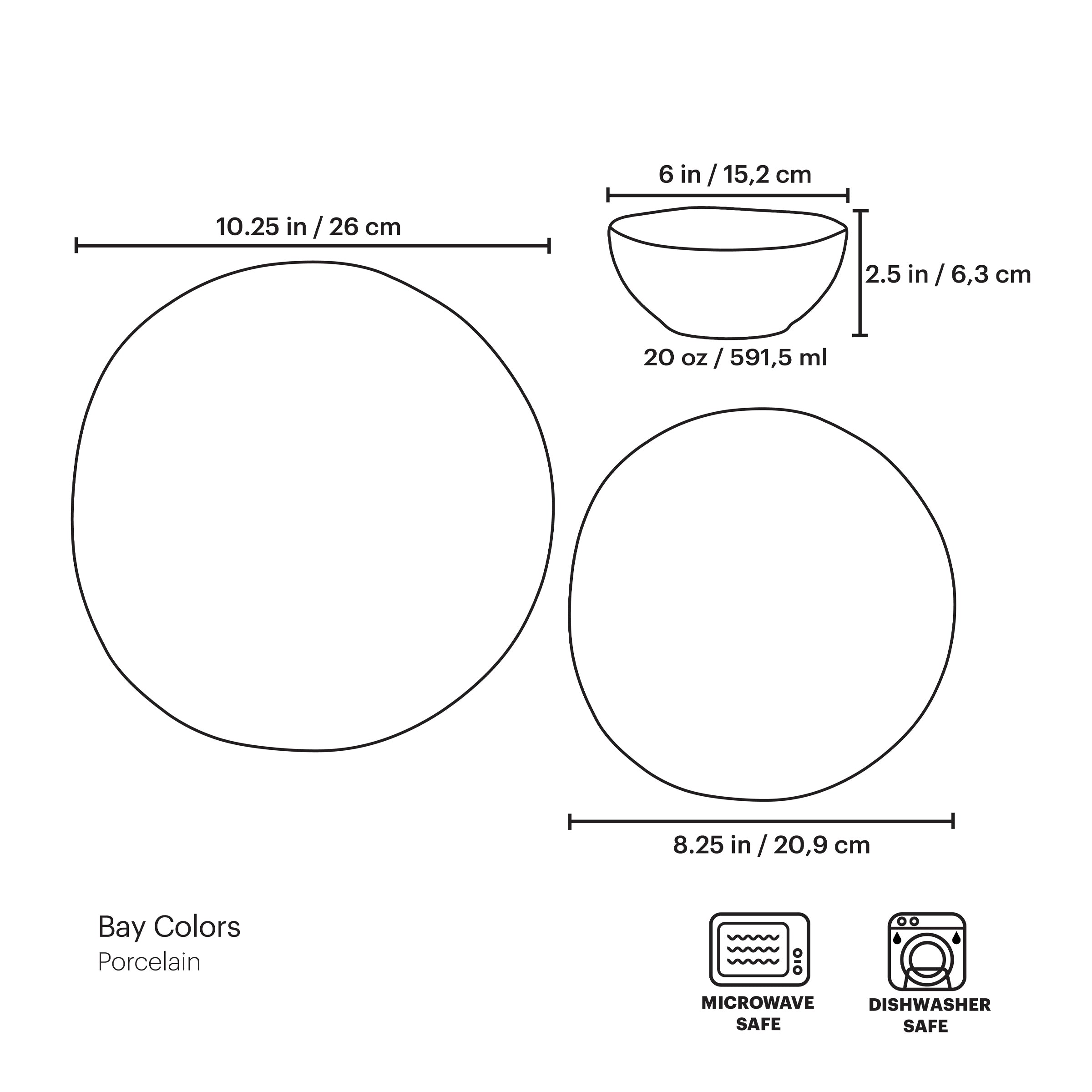 Bay Colors White 12-Piece Dinnerware Set - Image 8