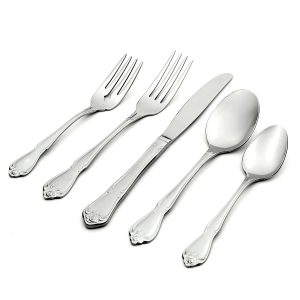True Rose 45 Piece Everyday Flatware Set. Service For 8